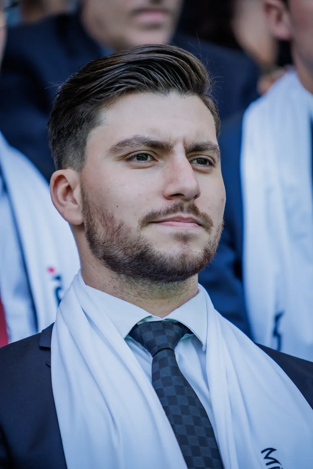 Retrato de um graduado durante a cerimónia