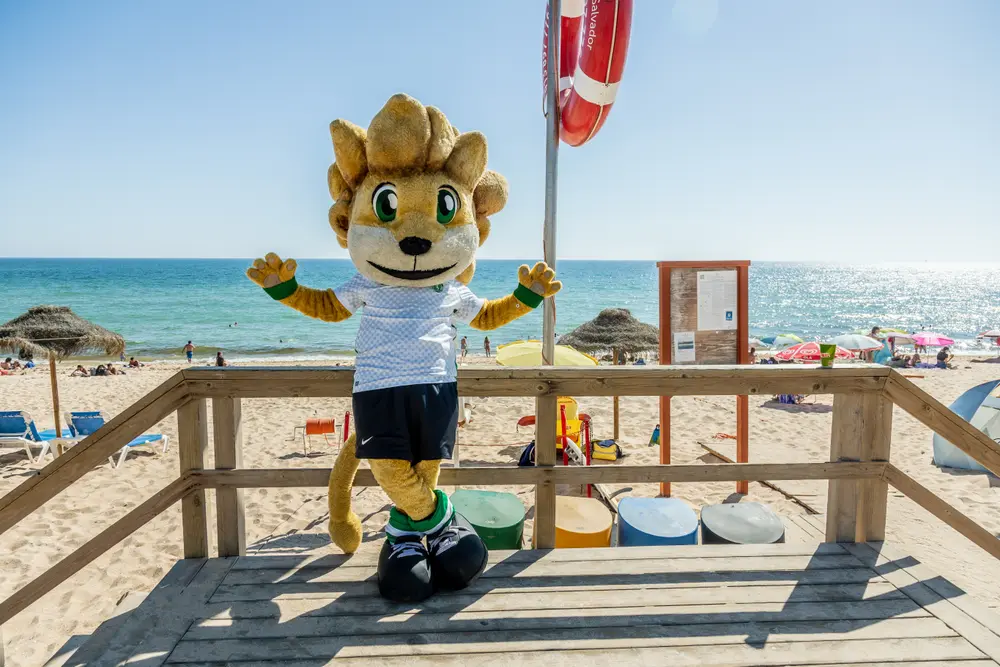 Jubas no passadiço da praia