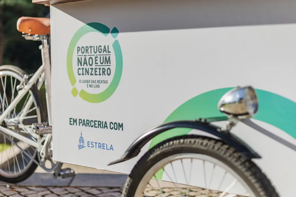 Lateral da bicicleta com o logótipo da campanha